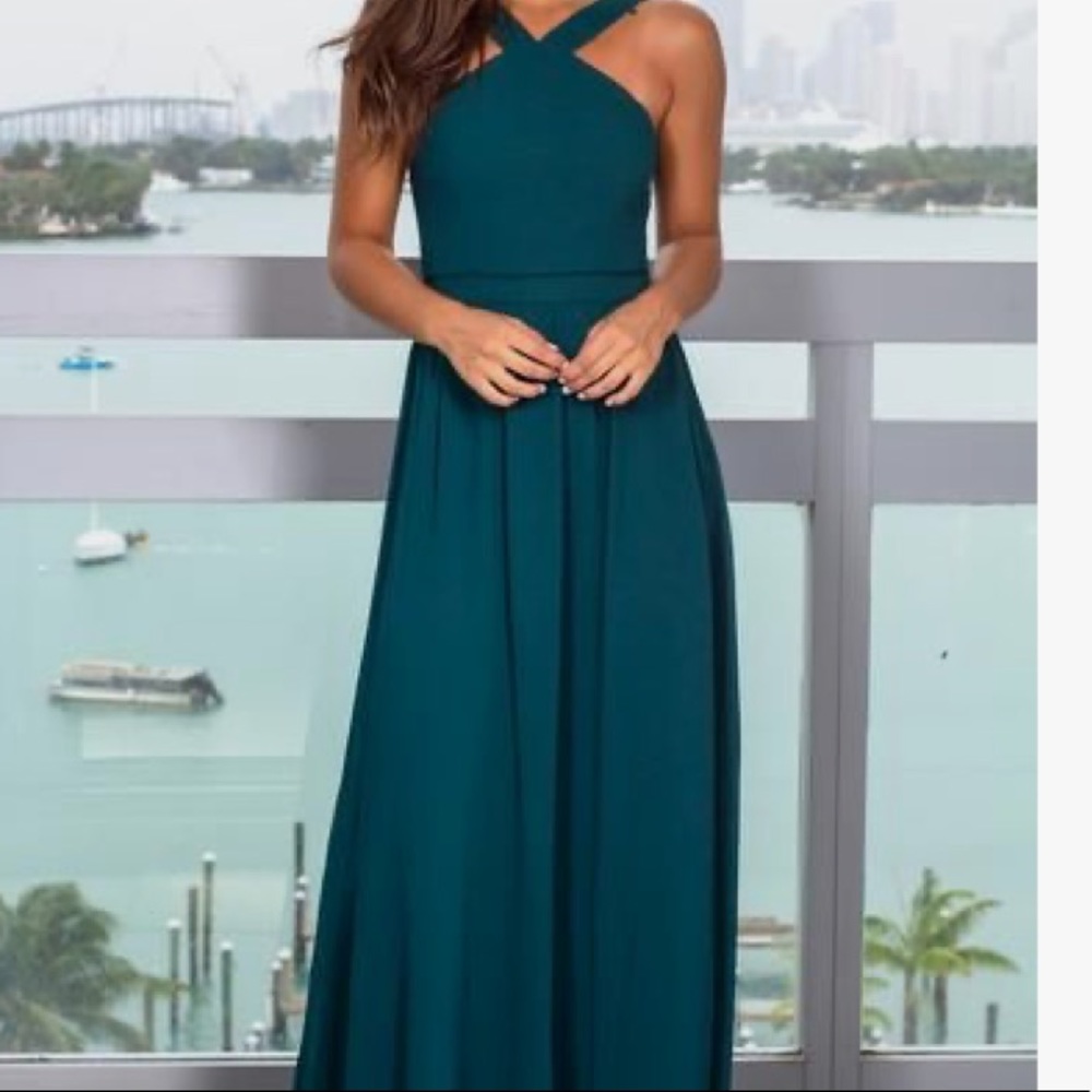 Brand New/ Floor Length Halter Dress